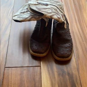 Ostrich skin boots